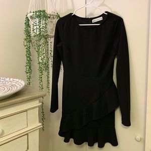 Hello Molly Play Pretend LS Ruffle Dress in Black